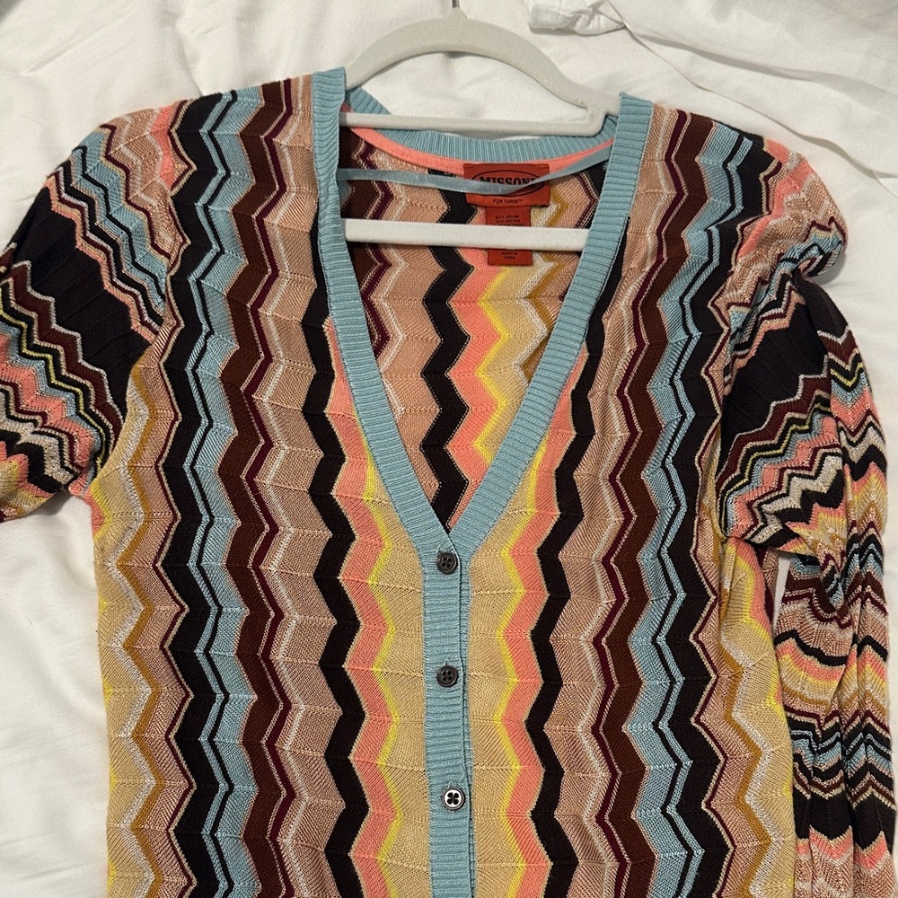 Missoni Chevron Knit Cardigan in Multicolor